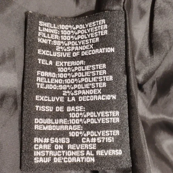 Guess Black Puffer Coat W Silver Detail Sz.M Gently Worn - Picture 14 of 15